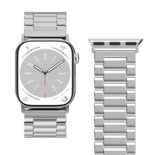 Correia Just in Case para Apple Watch 40/41/42mm em aço inoxidável prateado