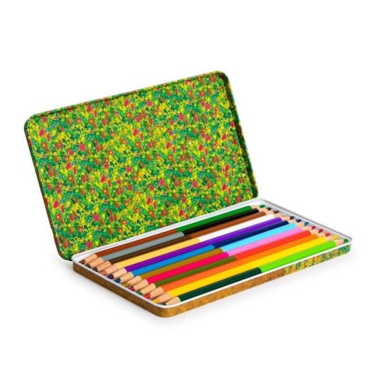 Caja Metálica Lápices Doble Punta Javier El Beso 12 Unidades