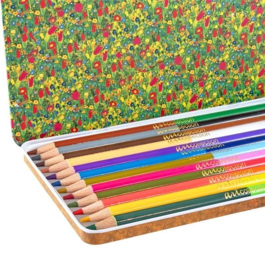 Caja Metálica Lápices Doble Punta Javier El Beso 12 Unidades