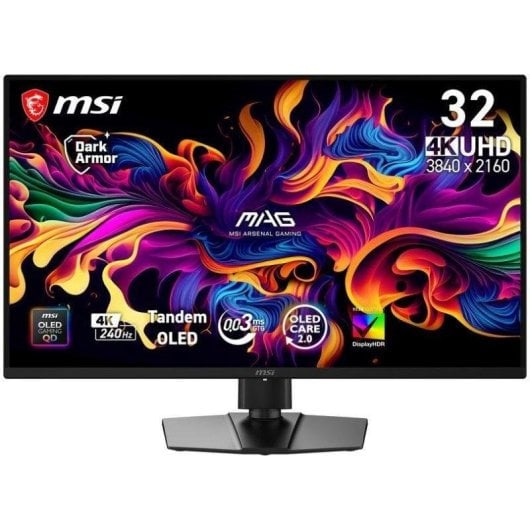 Écran PC MSI MAG 321UP QD-OLED 31,5" Ultra HD 4K 240Hz QD-OLED Ajustable hauteur