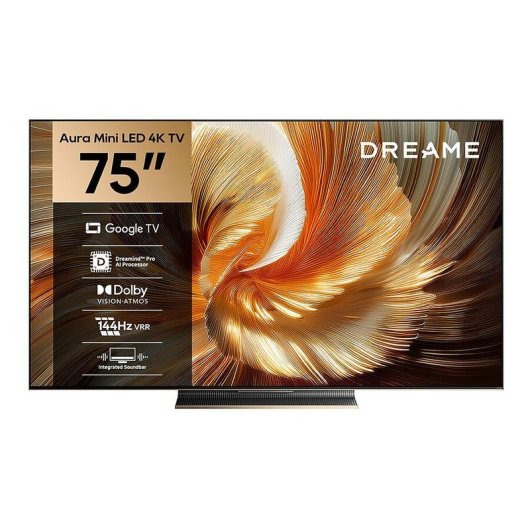 TV Dreame QLED S100 75" 4K UltraHD 144Hz Smart TV Google TV HDR10+ Dolby Atmos