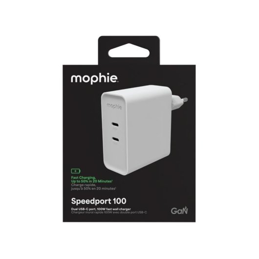 Ladegerät Mophie Speedport 100 USB-C GaN 100W 2 Ports