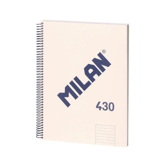Cuaderno A4 Espiral Tapa Dura Milan 430 80 Hojas Pautado Beige