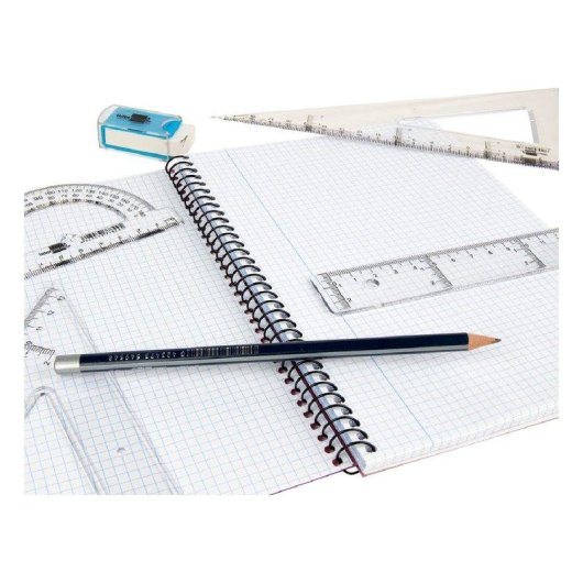 Set squadra e trasparente Liderpapel 25 cm, righello 30 cm e semicerchio 15 cm