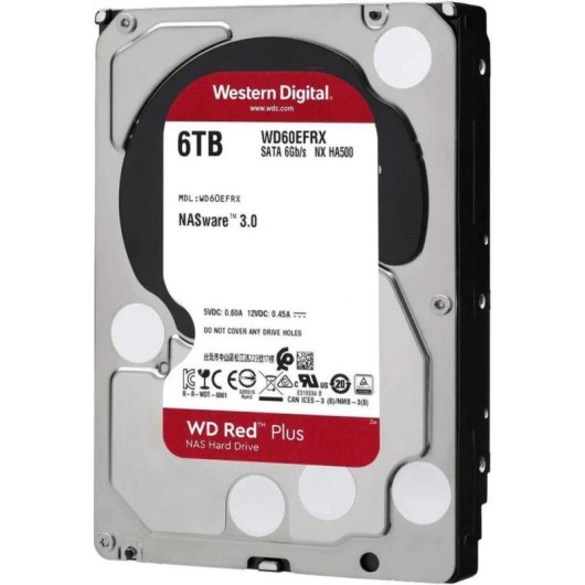 Disco Duro Western Digital Red Plus WD60EFRX 6TB HDD 5400rpm SATA 6Gb/s