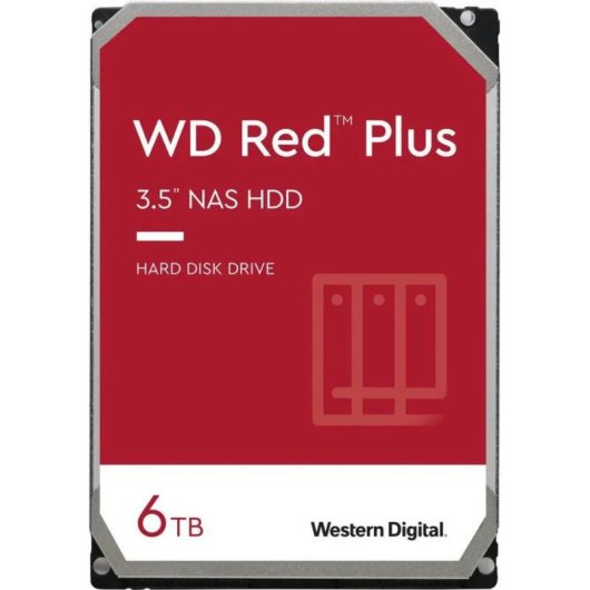 Disco Duro Western Digital Red Plus WD60EFRX 6TB HDD 5400rpm SATA 6Gb/s