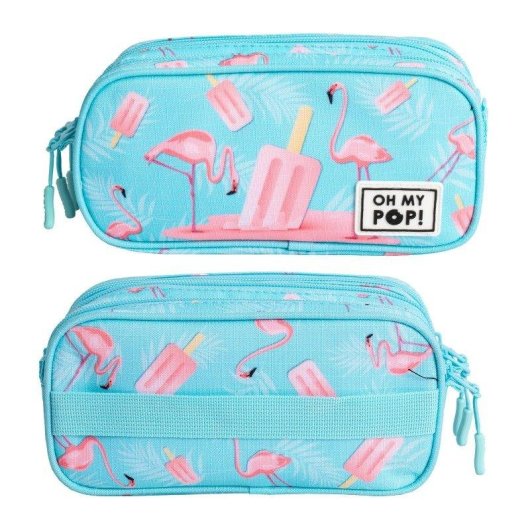 Estuche escolar Karactermania Oh My Pop! Ice Flamingo Triple Portatodo Turquesa