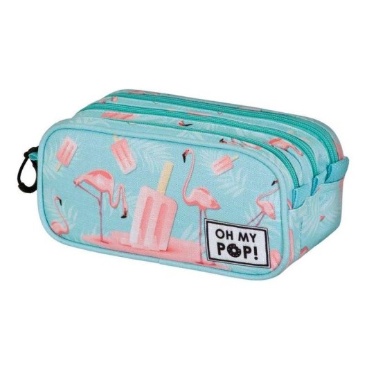 Estuche escolar Karactermania Oh My Pop! Ice Flamingo Triple Portatodo Turquesa