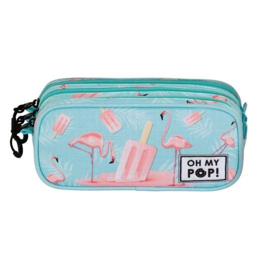 Estuche escolar Karactermania Oh My Pop! Ice Flamingo Triple Portatodo Turquesa
