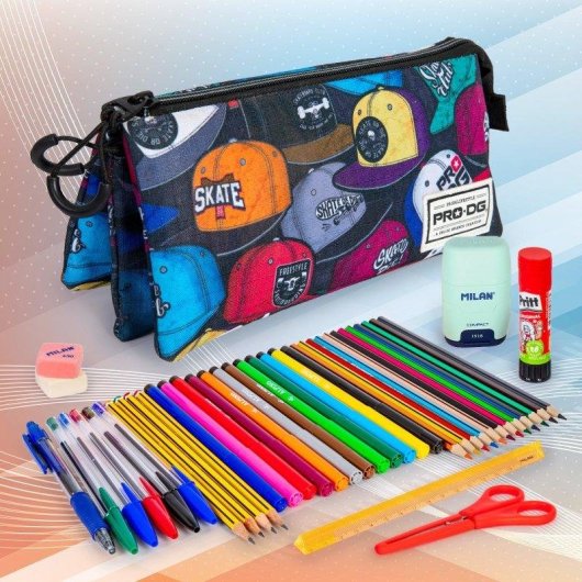 Estuche Triple de 2 Cremalleras Karactermania PRODG Material Escolar