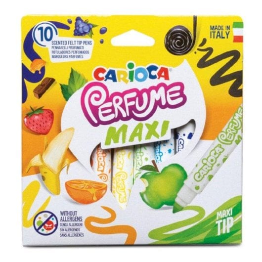 Rotuladores Perfumados Carioca Caja de 10 con Punta Maxi Tinta Lavable