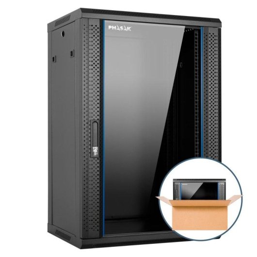 Rack mural 19″ Phasak Pro 18U 600x450 Monté – PHO 2118