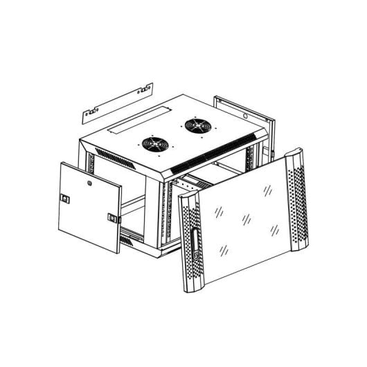 Rack mural 19″ Phasak Pro 12U 600x600 Monté – PHO 3112