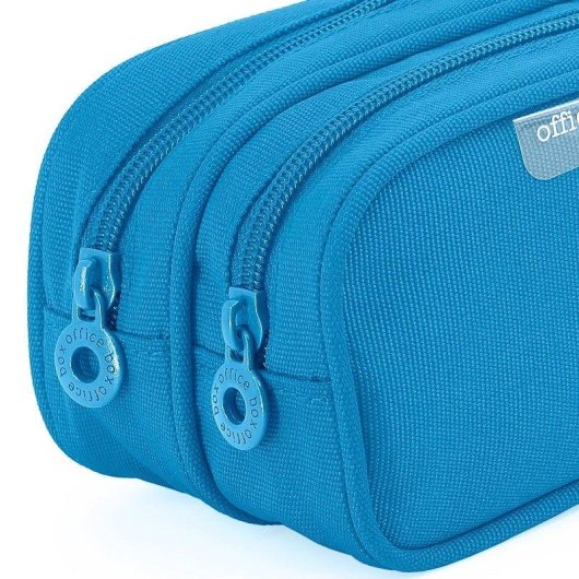 Estuche Portatodo Officebox Colorline Doble Compartimentos Verde Oscuro