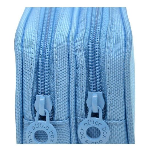 Estuche Portatodo Officebox Colorline Doble Compartimentos Verde Oscuro