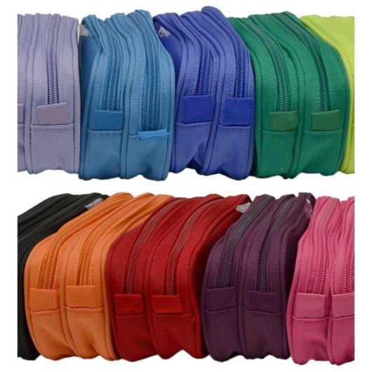 Estuche Portatodo Officebox Colorline Doble Compartimentos Verde Oscuro