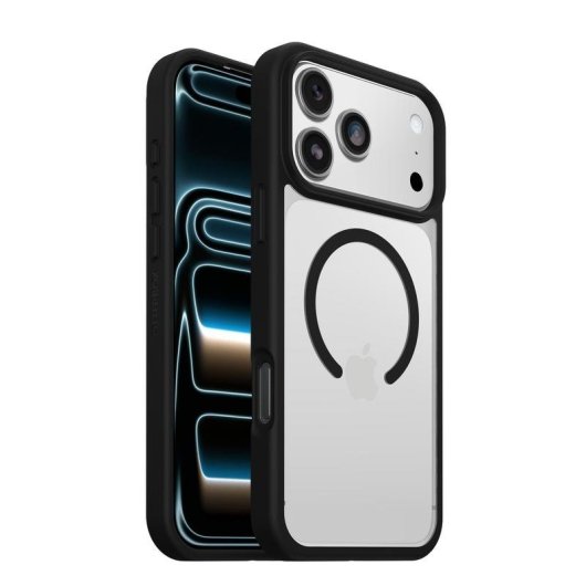 Funda para móvil OtterBox React MagSafe Cover plástico negro transparente para iPhone 17 Pro Max