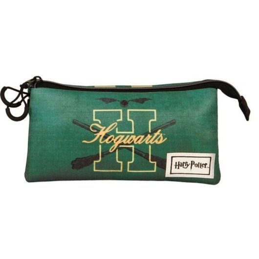Estuche escolar triple Harry Potter Gryffindor Karactermania portatodo verde
