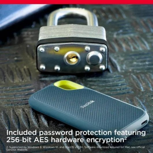 Disco Rígido SanDisk Extreme V2 4TB SSD USB-C 1050MB/s Proteção AES