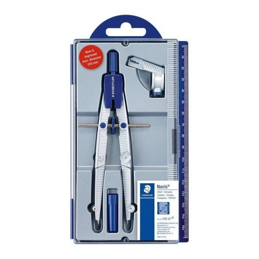 Compasso de Precisão Staedtler Noris com Tubo de Minas e Adaptador Universal