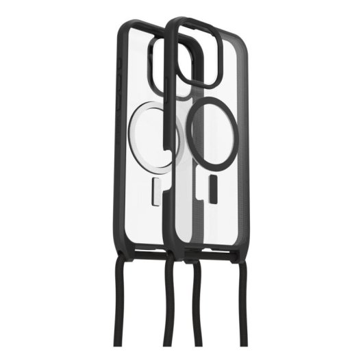 Funda para móvil OtterBox React Necklace Series Cover Nylon Negro Transparente para iPhone 16 Pro Max
