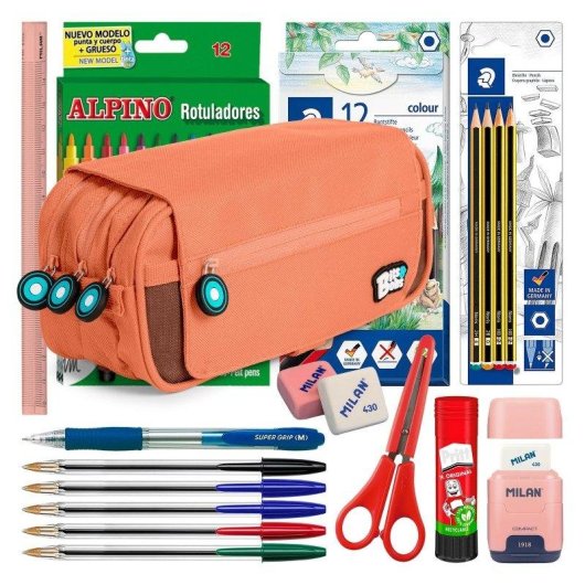 Estuche escolar triple Grafoplás BitsBobs con 40 utensilios de primeras marcas