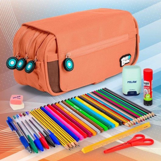 Estuche escolar triple Grafoplás BitsBobs con 40 utensilios de primeras marcas