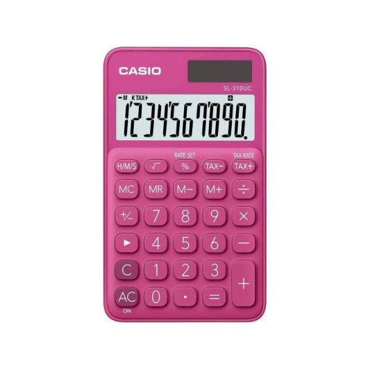 Calculadora de bolsillo Casio SL-310UC-PK 10 dígitos solar y batería rosa
