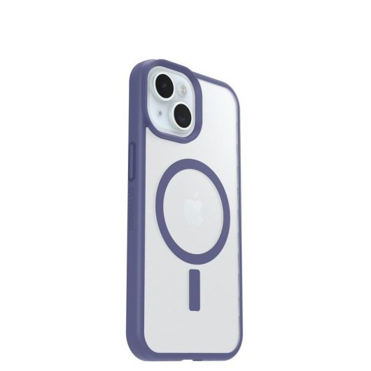 Capa OtterBox React transparente violeta MagSafe para iPhone 17e/16e/15/14/13