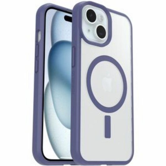 Capa OtterBox React transparente violeta MagSafe para iPhone 17e/16e/15/14/13
