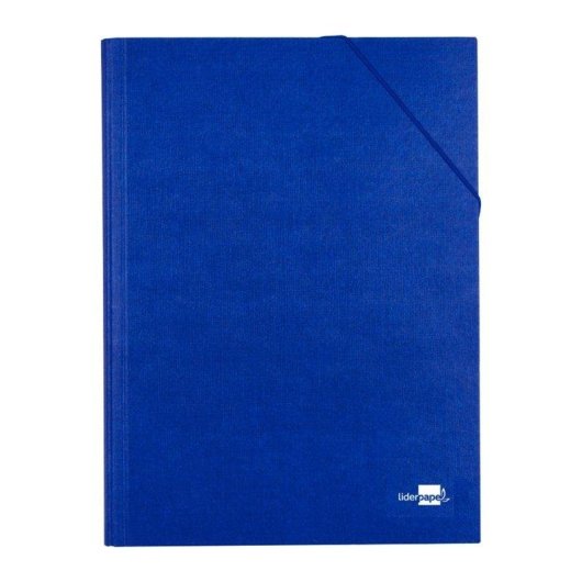 Cartella Liderpapel Formato Folio Prolungato Chiusura Elastico Cartone Rivestito Blu