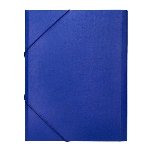 Cartella Liderpapel Formato Folio Prolungato Chiusura Elastico Cartone Rivestito Blu