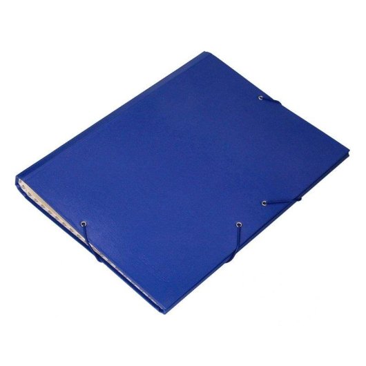 Cartella Liderpapel Formato Folio Prolungato Chiusura Elastico Cartone Rivestito Blu
