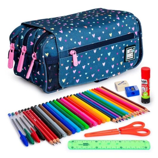 Estuche Escolar Triple Grafoplás EcoDesign ColePack con Material Incluido y tarjeta horaria