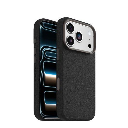 Funda para móvil OtterBox Symmetry Cactus Leather Cover Couro Preto MagSafe para iPhone 17 Pro