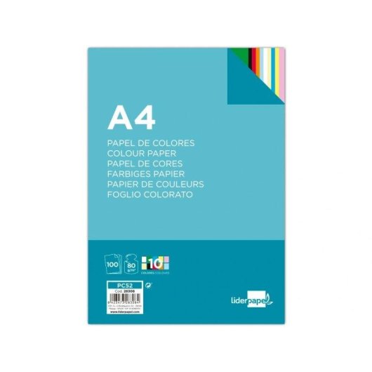 Carta Colori A4 80g/m2 Liderpapel - 100 fogli 10 colori