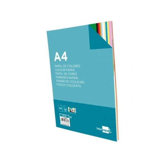 Carta Colori A4 80g/m2 Liderpapel - 100 fogli 10 colori
