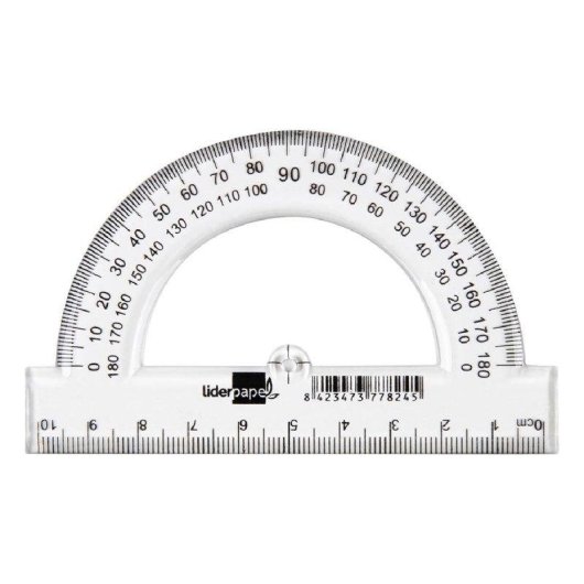 Transportador Semicirculo Liderpapel 10 cm Plástico Transparente
