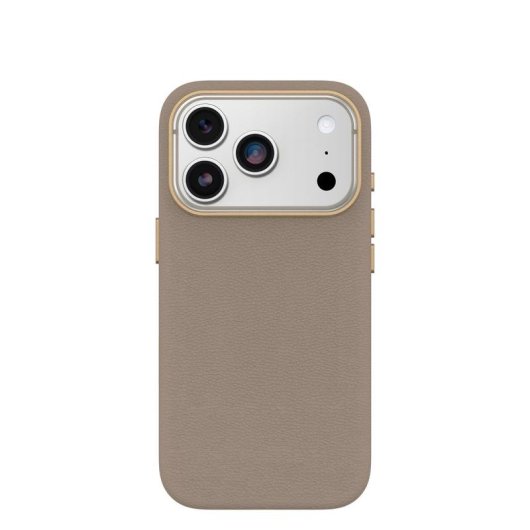 Funda para móvil OtterBox Symmetry Cactus Leather Cover case Gris claro para iPhone 17 Pro