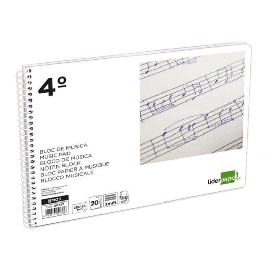 Blocco Musica Pentagramma 3mm Liderpapel 20 Fogli