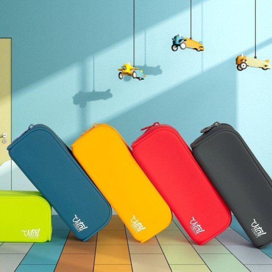 Astuccio Scolastico in Silicone Vital Colors Tocco Morbido Giallo