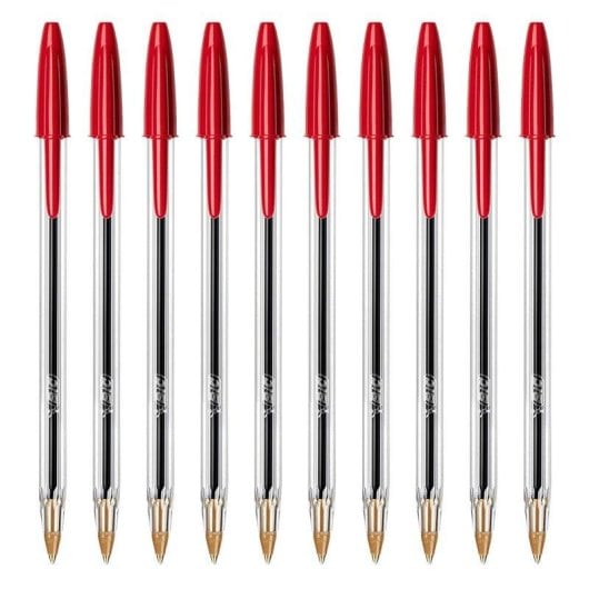Bic - Set di 10 penne BIC Cristal Original Rosse