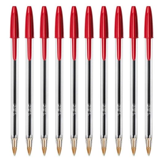 Bic - Set di 10 penne BIC Cristal Original Rosse