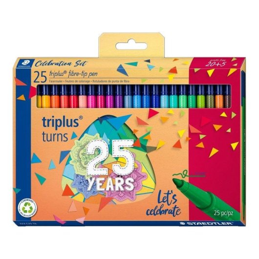 Rotulador Staedtler Triplus Color 25 cores ponta fibras