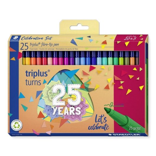 Rotulador Staedtler Triplus Color 25 cores ponta fibras