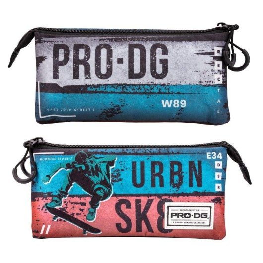 Estuche Triple Karactermania PRODG Portatodo Urbansk8 con Material Escolar