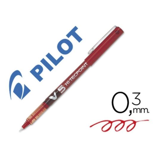 Penna Roller Ball Pilot V5 Hi-tecpoint 0.5 mm Rossa