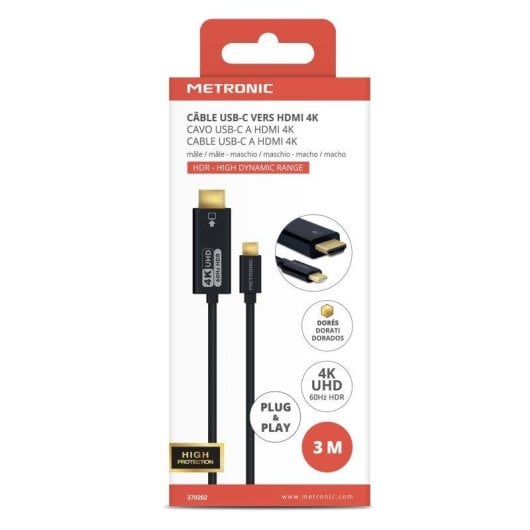 Cable USB-C a HDMI 4K 60Hz Metronic 3m