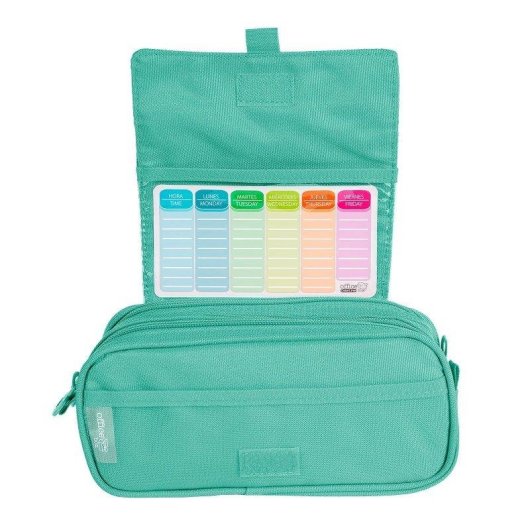 Astuccio Triplo Officebox Turquesa con Materiale Scolastico Incluso