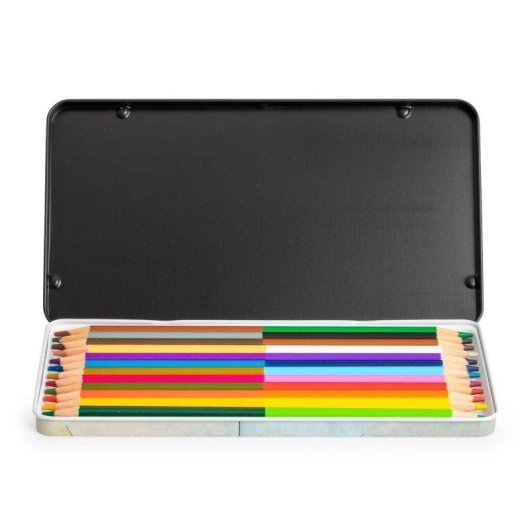 Caja Metálica con 12 Lápices de Doble Punta Javier Kandinski